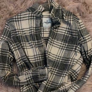 American eagle gray and white flannel